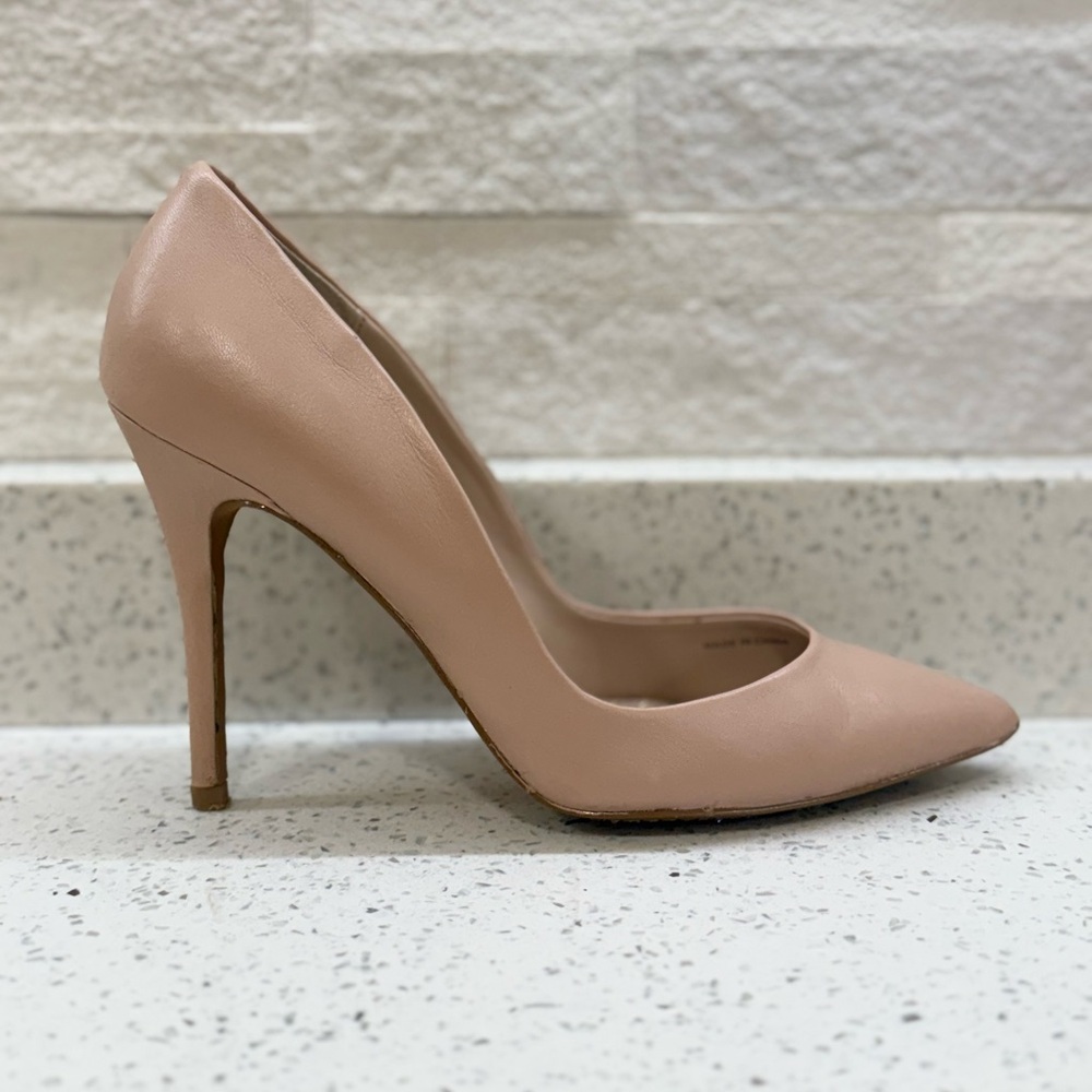 Classic Pointed Toe Blush Pink/Nude Leather 4” High Heel Pumps